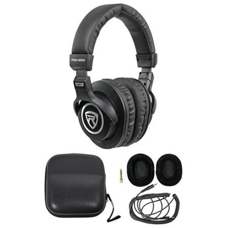 Rockville PRO-M50 Studio Stereo Headphones+Detachable Cable+Case+Extra Ear