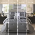 thumbnail image 5 of Nanshing  Regala 7 Piece Minimalist Pinch Pleat Comforter Set Grey King Modern & Contemporary, Traditional, 5 of 5