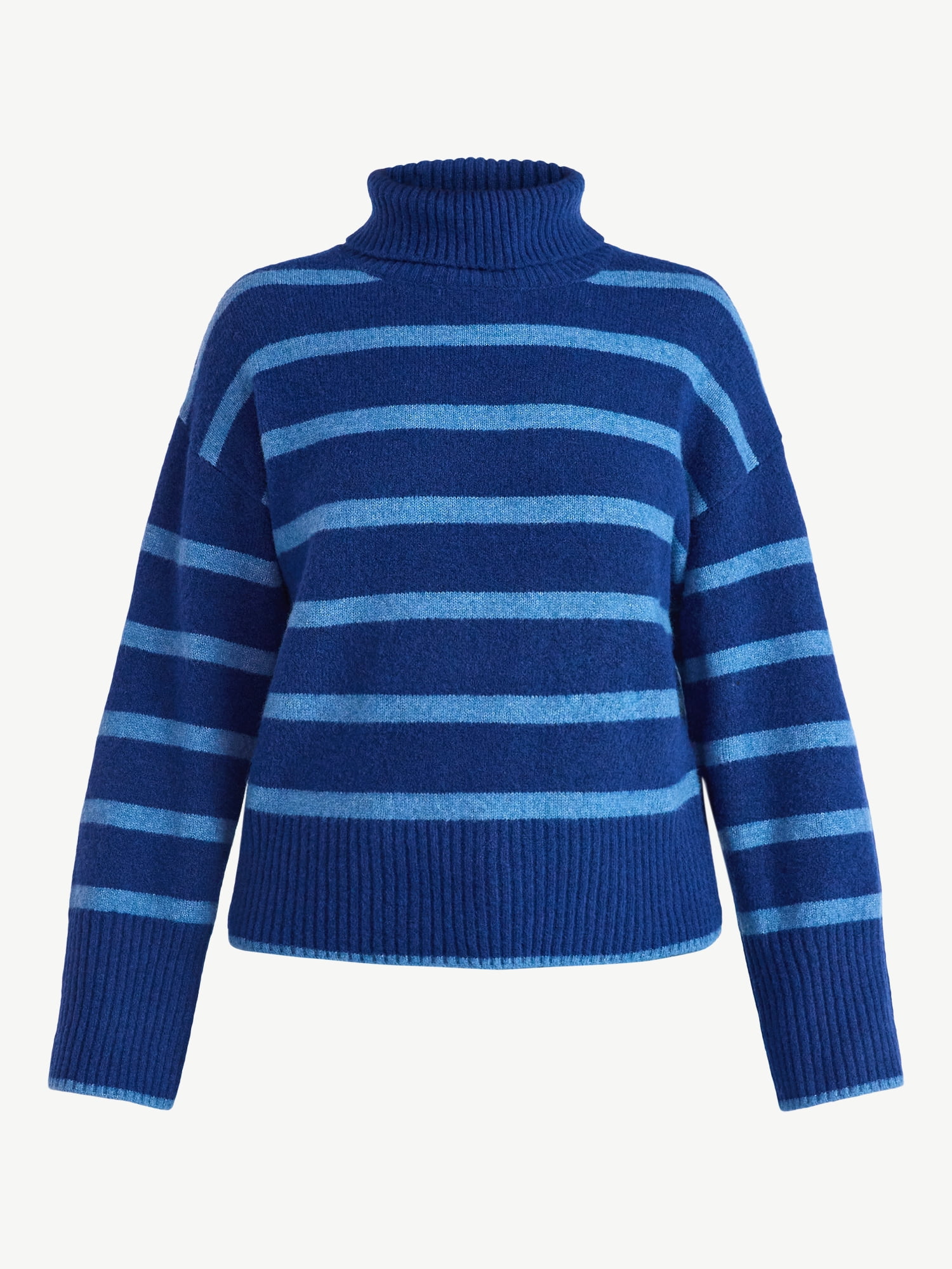 Time and Tru Women's Chunky Turtleneck Pullover Sweater with Long Sleeves, Mid-weight, Sizes XS-XXXL
