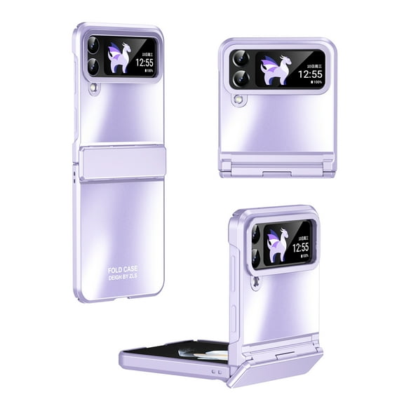 Allytechgroup Galaxy Z Flip 3 Case, Stylish Plating Slim Fit Cover Hinge Protection Shockproof Anti-Scratch Bumper Rugged Phone Case for Samsung Galaxy Z Flip 3 5G, Purple