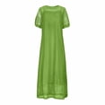 thumbnail image 4 of XIAOCHA Women's Open Knit Cover-Up Dress Crew Neck Short-Sleeve Summer Beach Maxi Dress, 4 of 5