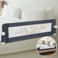thumbnail image 6 of Spaco 60-Inch Foldable Bed Rail Swing Down Baby Bed Guard Rail with Adjustable Safety Strap-Grey, Bed Rail for Queen, King, Twin, and Bunk Size Beds, 6 of 8