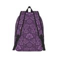thumbnail image 2 of Yiaed Retro Florals Purple Print Backpack, Premium Laptop Backpack, Travel Backpack for Women, Lightweight Backpacks, Comfortable Back Pack-Small, 2 of 7