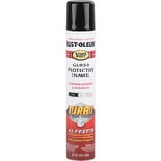 Black, Rust-Oleum Stops Rust Gloss Turbo Protective Enamel Spray Paint-334128, 24 oz