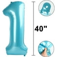thumbnail image 2 of 40 Inch Light Blue Number 1 Balloon Jumbo 10 11 12 16 48 Foil Balloons for Milestone Decorations Birthdays, Corporate Events, Photo Booths Party Supplies, 2 of 14