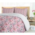 thumbnail image 5 of Ambesonne Floral Duvet Cover Set, Colorful Abstract Plants, 2-Calking, Pale Pink Multicolor, 5 of 7