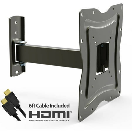 ONN Full Motion Wall Mount for 10"-50" TVs with Tilt and Swivel Articulating Arm and HDMI Cable