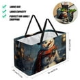 thumbnail image 2 of Snowman Large Shopping Basket Oxford Cloth Picnic Basket Cube Organizer Foldable Bag, 2 of 7