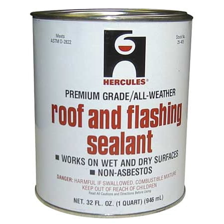 HERCULES 25405 Roof Flashing Sealant,Black,1 Qt