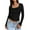 Black, variant on XUELUO Boho Tops For Women Autumn Winter Solid Color Round Neck Long Sleeve Slim Fit Workout Yoga Basic Shirts For Women T Shirts Daily-Wear,Black,S