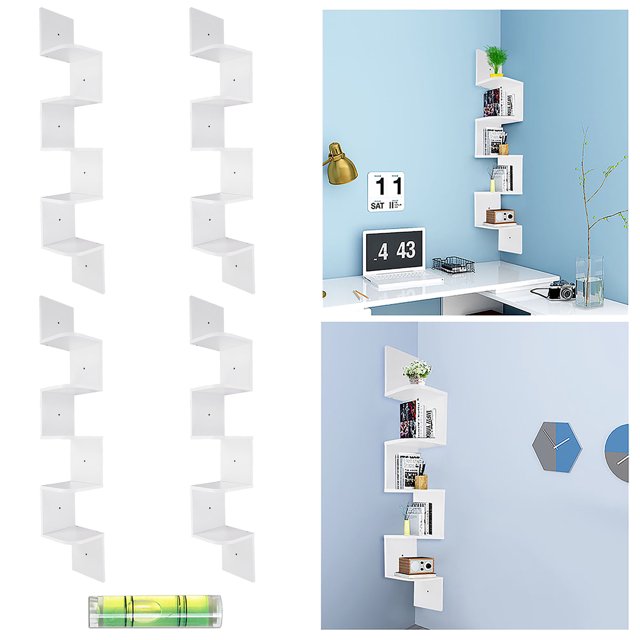 Yescom 4 Pack 5 Tiers Wall Mount Corner Shelf Display Shelves Organizer Gradienter Dorm Yescom Modern
