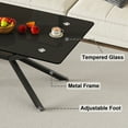 thumbnail image 3 of GZXS Black Glass Coffee Table for Living Room, Modern Accent Center Table with Metal Legs, 220lbs Weight Capacity, 39.37"L x 23.62"W x 16.93"H, 3 of 7