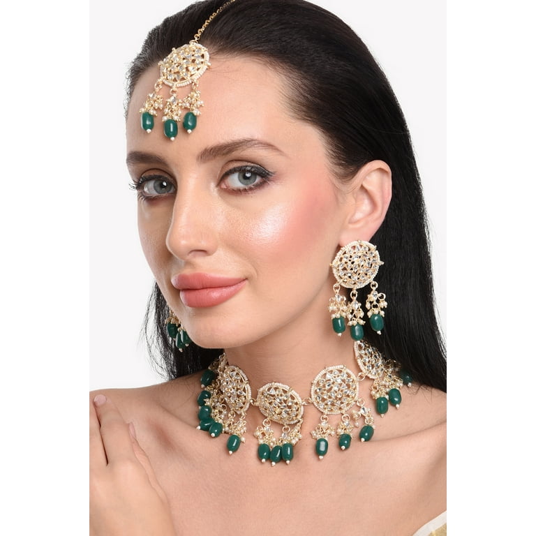 Choker set with round earrings deals