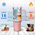 thumbnail image 4 of 40oz Fashion Leopard Pattern Stainless Steel Flip Straw Tumbler Spill Proof Travel Cup Double Wall Vacuum Insulated Coffee Mug with Top Handle, 4 of 6