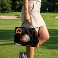 thumbnail image 4 of COEQINE Bag-Style Foldable Golf Cart Seat Cover, Compact Carry Design with Handle, Universal 51.2"x30.3" for Most 2-Seaters, Quilted Polyester, 4 Front Pockets, Heart Fire Golf Ball Print, 4 of 8