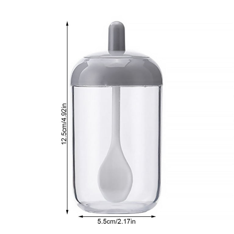 Scoop-Lid Integrated Telescopic Seasoning Jar Retractable Spoon Seal Design  Spice Container 
