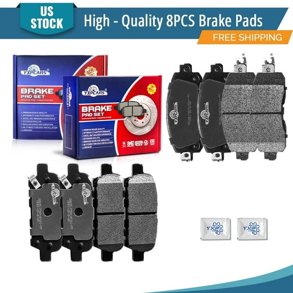YXPCARS 8PCS Ceramic Brake Pads for Nissan Altima Leaf, Front & Rear D1650 D905
