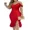 A1Red, variant on Womens Cocktail Dresses Pearls Strap Solid Color Off Shoulder Ruffle Hem Bodycon Midi Party Dress Red-L