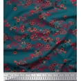 thumbnail image 1 of Soimoi Japan Crepe Satin Fabric Leaves & Floral Artistic Print Sewing Fabric Yard 42 Inch Wide, 1 of 3