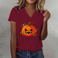 thumbnail image 2 of Bovemsi Womens Shirt Sleeve Tops Loose‑Fit V‑Neck Graphic Short‑Sleeve Prints Fashion Outfits Clothes XXXL, 2 of 4