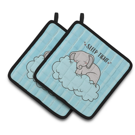 Caroline's Treasures Nursery Sleep Tight Elephant Pair of Pot Holders