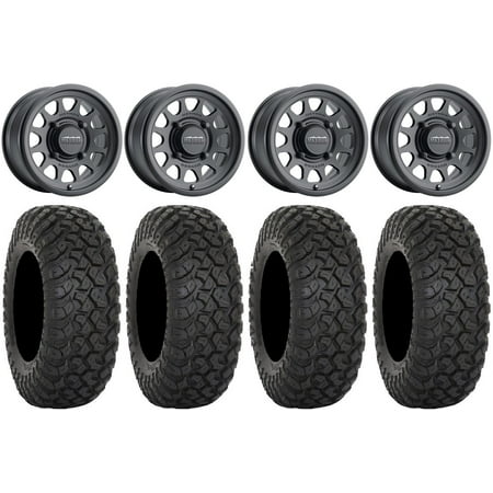 Method 414 15 Wheels Black +13mm 33 RT320 Tires Polaris RZR XP 1000 / PRO XP / Ranger XP 900/1000