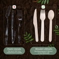 thumbnail image 3 of Wooden Disposable Utensils Set, 360 PCS Compostable Silverware (120 Forks, 120 Spoons, 120 Knives) Eco Friendly, Plastic-Free Cutlery for Parties & Catering, Alternative to Bamboo Utensils, 3 of 4