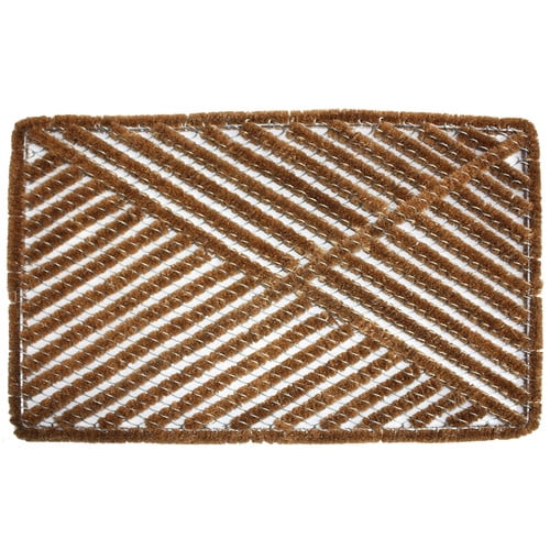 J & M Home Fashions Boot Scraper Coir With Metal Doormat 24x36