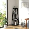 thumbnail image 2 of IVV Corner Ladder Shelf, Modern 4-Tier Corner Bookshelf, Corner Bookcase for Small Spaces, Bedroom, Living Room, Home Office, Kitchen, Balcony, Black, 2 of 7