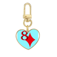 thumbnail image 1 of fortune 8 póker Llavero de metal en forma de corazón dorado, 1 of 3