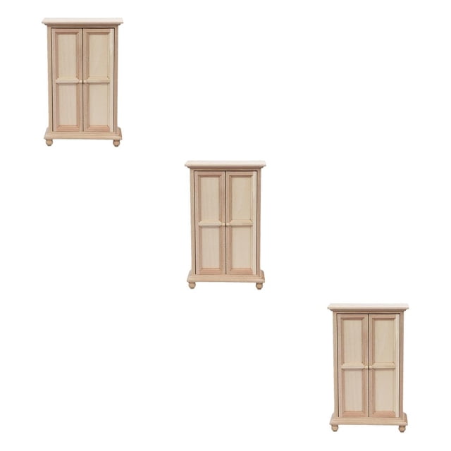 Vogacara Mini vitrina para casa, casilleros de de doble puerta DIY en miniatura, accesorio de muebles Retro de microescena, sala de estar de color Type1 NO1 Vogacara CBP481101