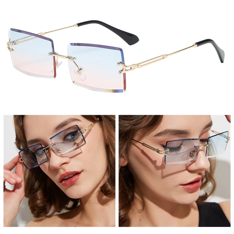 square rimless sunglasses,square rimless sunglasses women  display picture 1