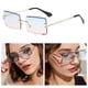 thumbnail image 5 of Gafas de sol rectangulares sin montura, estilo retro clásico, con lentes tintadas y protección UV Azul rosado, 5 of 9