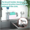 thumbnail image 5 of HapiRm Sink Caddy Sponge Holder for Kitchen Sink, 4 in 1 Sponge Holder + Brush Holder + Dish Cloth Hanger + Sink Stopper Holder, SUS304 Stainless Steel, 2 Installation Ways, No Drilling, Upgrade, 5 of 7