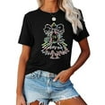 thumbnail image 2 of Merry Christmas T-Shirt Christmas Tree Graphic Casual Short Sleeve Shirt for Women, 2 of 5