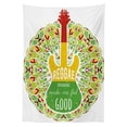 thumbnail image 3 of Ambesonne Rasta Tablecloth Rectangular Table Cover, Reggae Music Guitar, 60"x84", Green Yellow and Red, 3 of 4