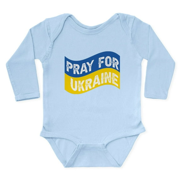 CafePress - Pray For Ukraine Body Suit - Long Sleeve Cotton Baby Bodysuit