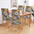 thumbnail image 2 of Yayeee 2 Pack Dining Chair Covers Stretch Parson Chairs Slipcovers Seat Protector, Blue Floral, 2 of 6