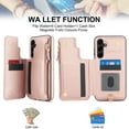 thumbnail image 6 of Wallet Case for Samsung Galaxy A53 5G, with Crossbody Shoulder Strap & Hand Wrist Cards Holder Zipper Pocket Stand Feature Full Protective Shockpoof Phone Case for Samsung Galaxy A53 5G, Rosegold, 6 of 7
