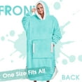 thumbnail image 5 of PMONPA Wearable Blanket Hoodie, Flannel Sherpa Fleece, Warm and Cozy Giant Sweatshirt for Adult, Woman and Man, One Size Fits All (Teal), 5 of 6
