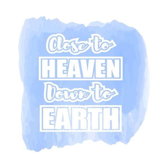 Close To Heaven Down To Earth Inspirational Snowboarding Quote Watercolor Decal Wall Art Sticker Designs Vinyl Stickers For Home House Walls Rooms Windows Bedroom Decoration Size (28x28 inch)