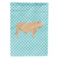 thumbnail image 1 of "Treasures BB8000CHF Charolais Cow Blue Check Canvas House Flag, tamaño, multicolor" Caroline's Treasures BB8000CHF, 1 of 1