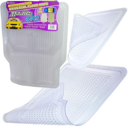 Majic Eko 4-Piece Set Universal Fit Car / Truck / SUV / Van Floor Mats, CLEAR