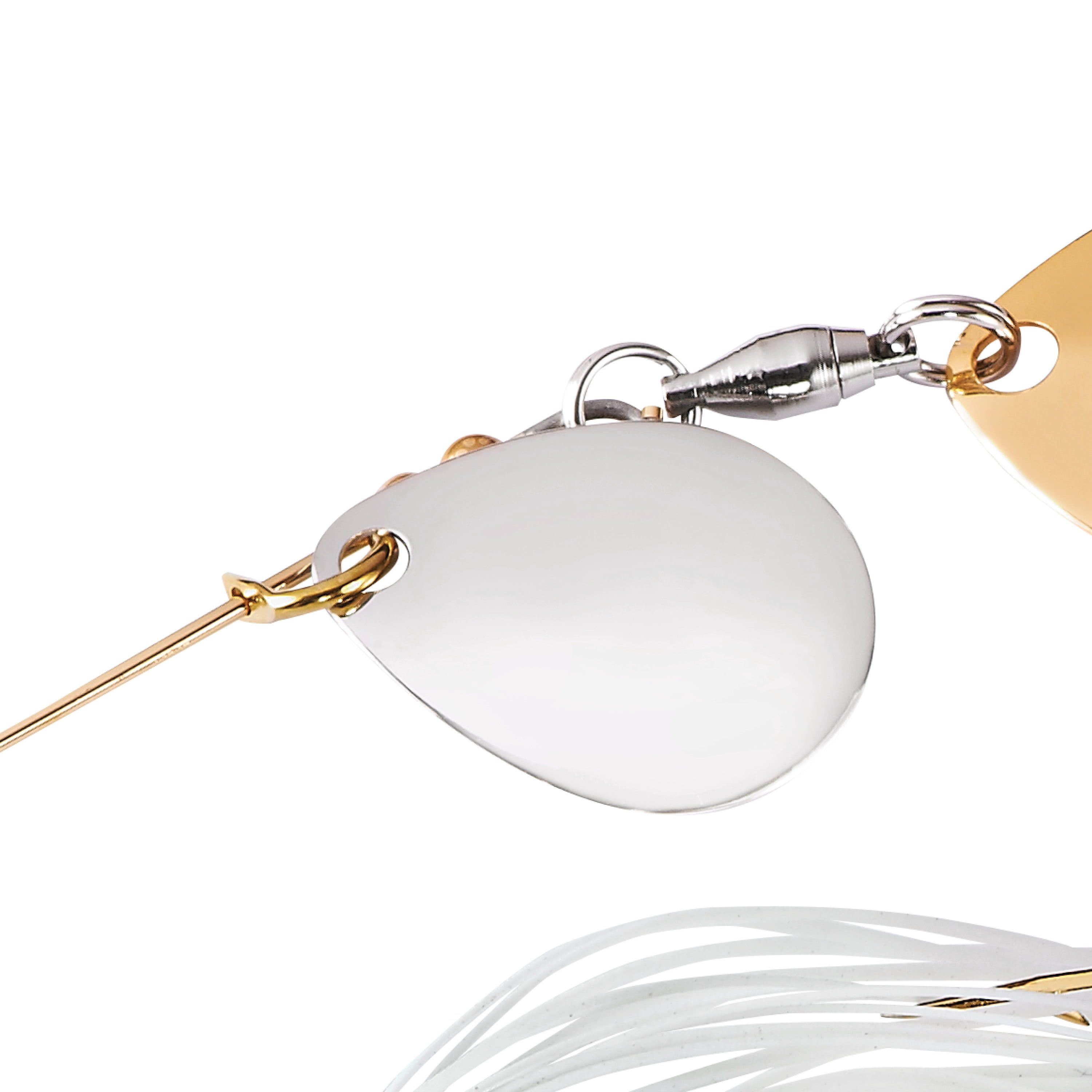 War Eagle Gold Frame Finesse Colorado Turtleback Spinnerbaits White Gold 5/16 oz.