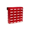 Triton Products® LocBin 26-Piece Wall Storage Unit with 5-3/8"L x 4-1/8"W x 3"H Interlocking Poly Bins, 24ct, Wall Mount Rails 8-3/4"L with Hardware, 2pk