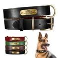 thumbnail image 2 of Beirui Soft Genuine Leather Dog Collar Custom Nameplate Adjustable Free Engraved XS-XL Yorkshire Doberman, 2 of 12