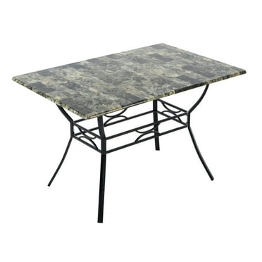 Boraam Bastian Metal and Faux Marble Dining Room Table - Grey/Black