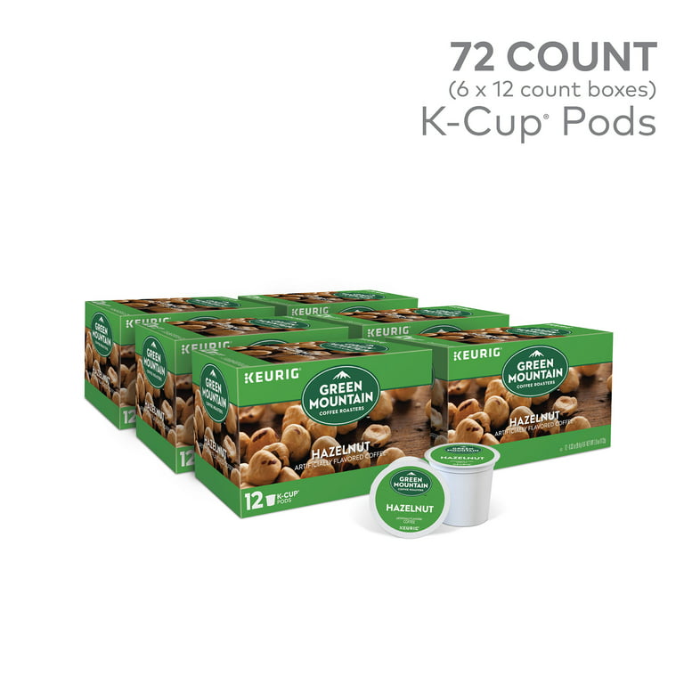 Green Mountain Coffee Hazelnut Flavored K-Cup Pods, Light Roast, 72 Count  for Keurig Brewers