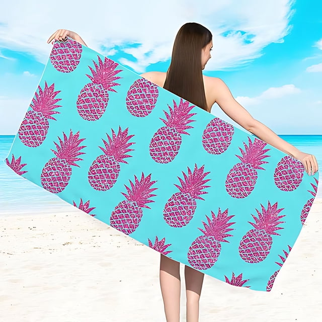 Hot6sl Liquidación de Ahorros de Verano Toalla de Playa de Tejido de Doble Bule de Fibra Fina Toalla de Playa Estampada Chal de Protección Solar para Natación para Múltiples Escenarios