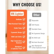 MK Candle Lighter, Butane Refillable Wind-Resistant Flame, 4-Pack for BBQ, Camping, Outdoor Use (Earthy-4PC)